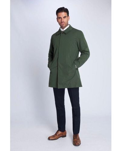 Harry Brown London Olive Single Breasted Trench Coat - Green