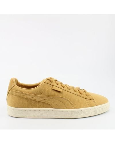 PUMA Basket Classic Cocoon Textile Lace Up Trainers 366984 03 - Yellow