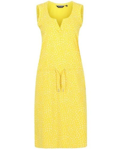 Regatta Ladies Fahari Ditsy Print Casual Dress (Maize) - Yellow