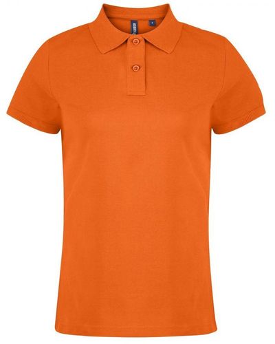 Asquith & Fox Ladies Plain Short Sleeve Polo Shirt () - Orange