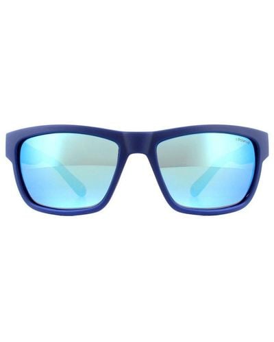 Polaroid Sport Wrap Mirror Polarized Sunglasses - Blue