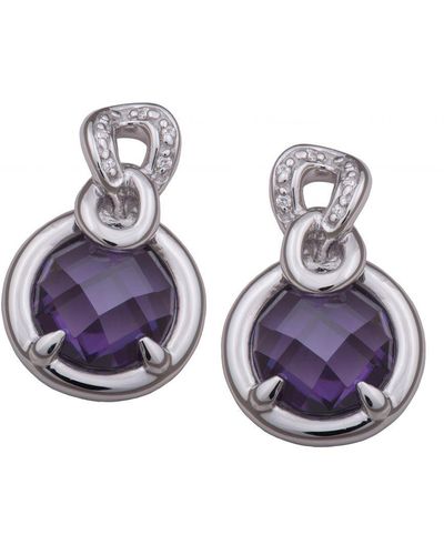 Orphelia 925 Sterling Stud Earrings - Purple
