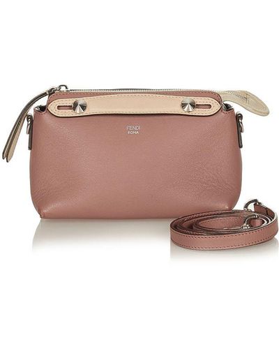 Fendi Vintage By The Way Leather Satchel Brown Calf Leather - Pink
