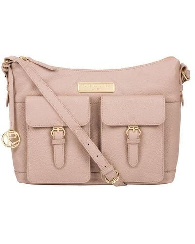 Pure Luxuries 'Jenna' Blush Leather Shoulder Bag - Pink