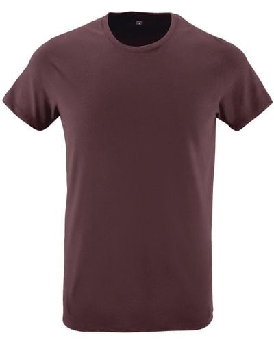 Sol's Regent Slim Fit Short Sleeve T-Shirt (Oxblood) - Purple