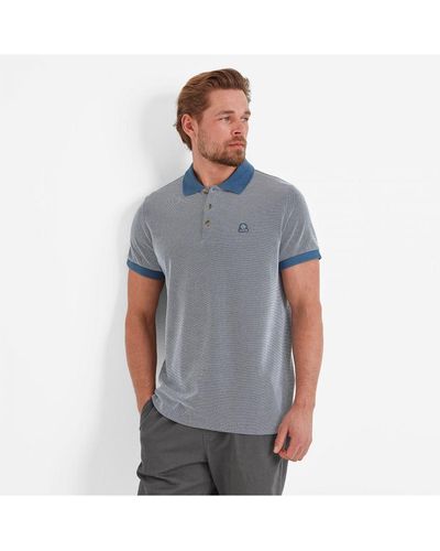 TOG24 Whitley Polo Shirt Steel Blue Birdseye Cotton