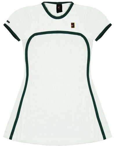 Nike Fit Tennis Sports Dress Short Sleeve Crew Neck 240467 100 Nylon - White