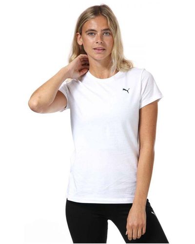 PUMA Womenss Essentials Small Logo T-Shirt - White