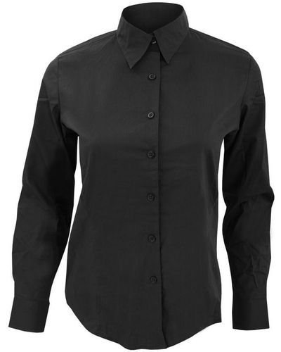Sol's Eden Long Sleeve Fitted Work Shirt (zwart)