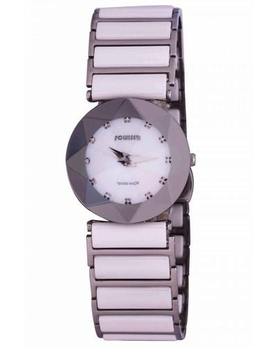 JOWISSA Facet 'Smother Of Pearl Watch - Purple