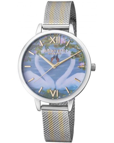 Johan Eric Knoppsvane Sswatch With Photo Dial And Ss/ Mesh Watch - Blue