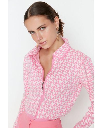 Trendyol Vrouwen Polo Nek Standaard Mouw Basis Vest - Roze