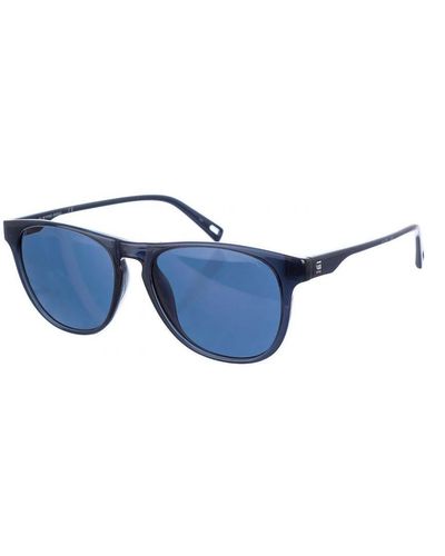 G-Star RAW Gs638S Rectangular Shaped Acetate Sunglasses - Blue