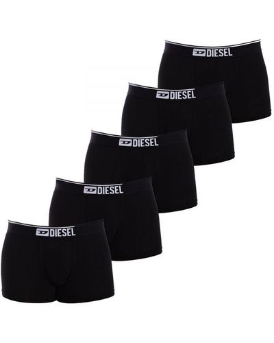 DIESEL Pack-5 Cotton Stretch Boxers 00suag-0gdac - Black