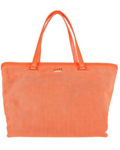 Class Roberto Cavalli Orange Leather Di Calfskin Handbag