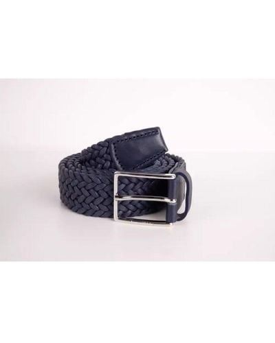 Harmont & Blaine Dark Blue Fabric Belt With Silver Buckle