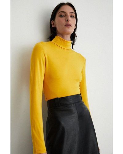 Warehouse Roll Neck Long Sleeve Top - Yellow