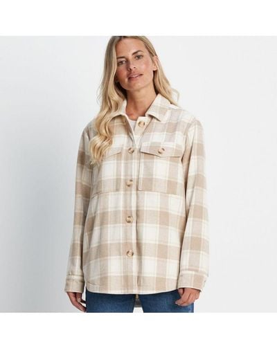 TOG24 Carrie Shacket Biscuit Check - Natural