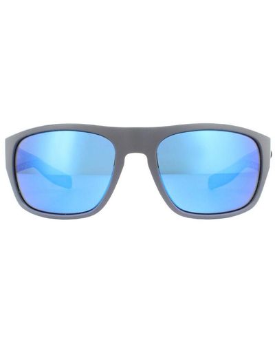 Costa Del Mar Wrap Matte Mirror Polarized Glass Sunglasses - Blue