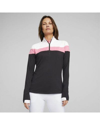 PUMA Golf Lightweight Quarter-zip Long Sleeve Top - White