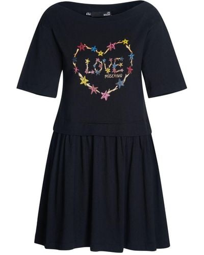 Love Moschino Liefdevolle Moschino-jurk - Blauw