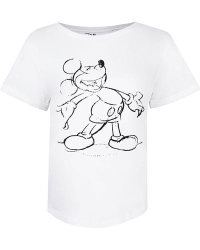 Disney Mickey Giggles Katoenen T-shirt (wit)