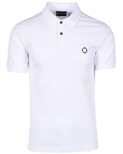 Ma Strum Men's Short Sleeve Pique Polo Shirt In White - Wit