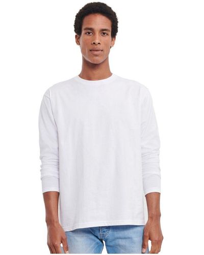 Russell Adult Plain Classic Long-Sleeved T-Shirt () - White