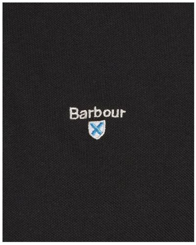 Barbour Tartan Pique Polo - Black