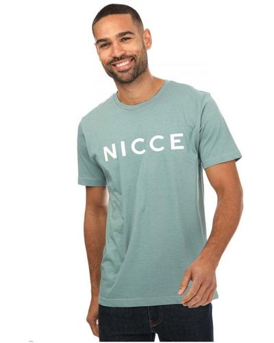 Nicce London Original T-shirt Met Logo Voor , Turquoise - Blauw