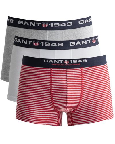 GANT Retro Shield Stripe Trunk 3 Pack - Red
