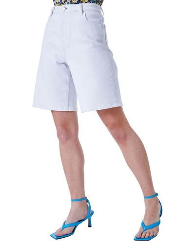 D.u.s.k Longline Denim Bermuda Shorts - White