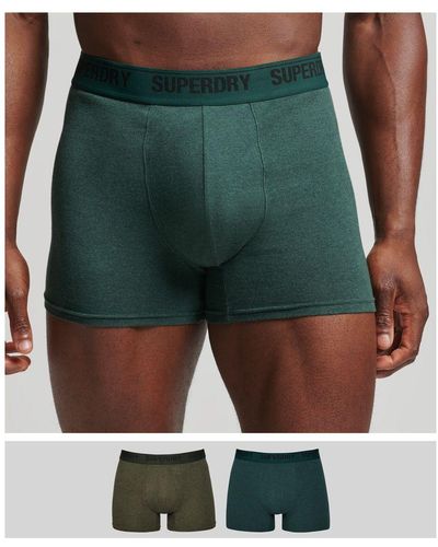 Superdry Organic Cotton Boxer Double Pack - Green