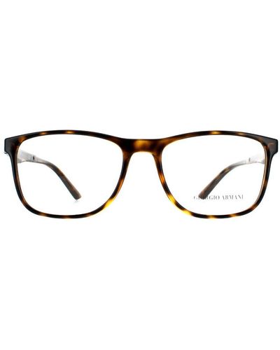 Giorgio Armani Rechthoekige Havana -bril Frames - Bruin