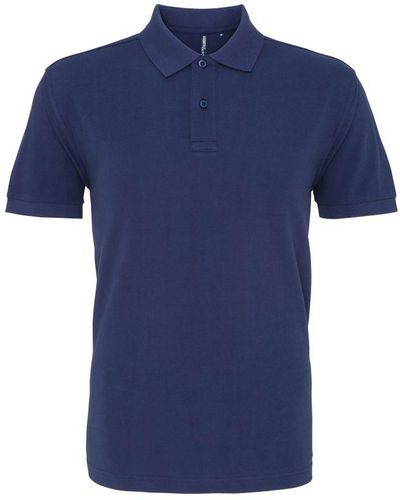 Asquith & Fox Poloshirt Met Korte Mouwen (denim) - Blauw