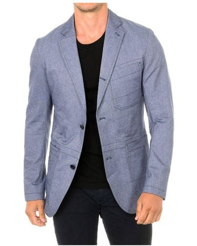 G-Star RAW Long-Sleeved Lapel Collar Blazer Jacket D01241 - Blue
