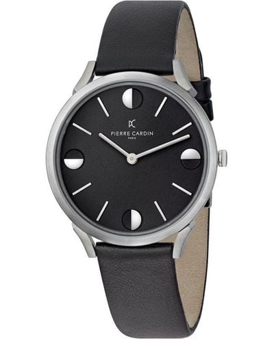 Pierre Cardin Pigalle Half Moon Watch Cpi.2010 Leather - Black