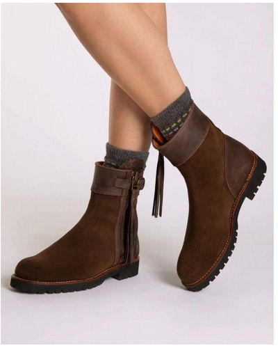 Penelope Chilvers Inclement Cropped Tassel Boot - Brown