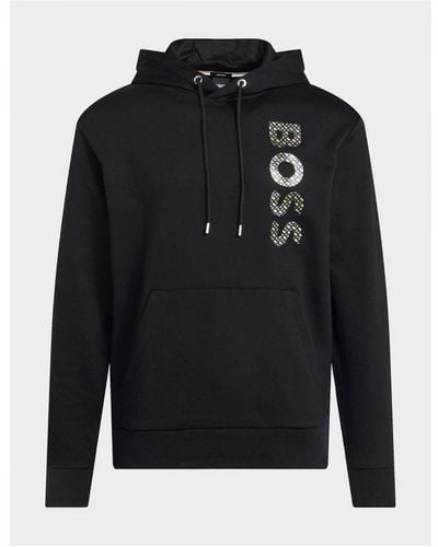 HUGO Monogram filled Logo Hoodie in Blue for Men Lyst UK