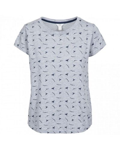 Trespass Dames Carolyn Korte Mouwen T Shirt Met Patronen (grijs) - Blauw