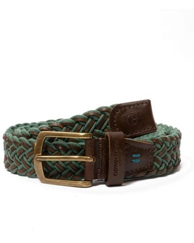 Oswin Hyde Arlo/ Woven Leather Belt - Brown