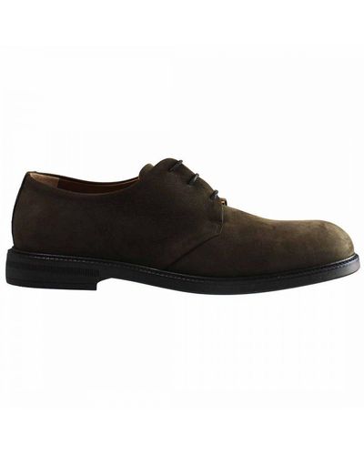Hackett Chino Pln Derby Brown Shoes Leather - Black