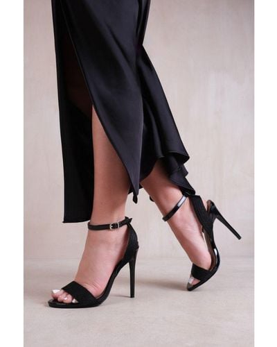 Where's That From 'Venus' High Heels With Threaded Wide Straps - Black