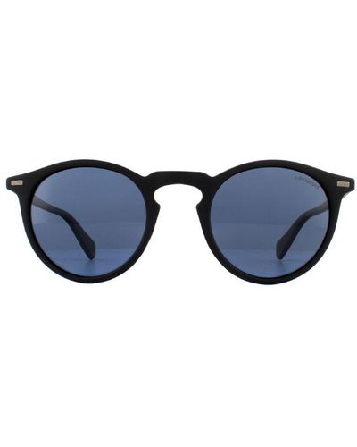 Polaroid Round Matte Polarized Sunglasses - Blue