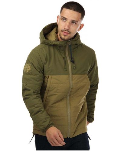 Pretty Green Pretty Tilby Quilted Colour Block Jacket - Green