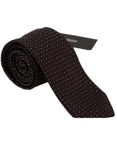 Dolce & Gabbana Geometric Pattern Silk Necktie - Black