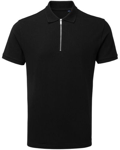 Asquith & Fox Zip Polo Shirt () - Black