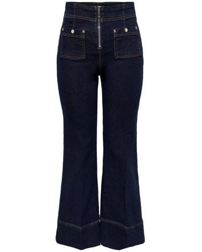 ONLY La Strada Unica By High Waist Straight Fit Jeans Lsudallas Donkerblauw