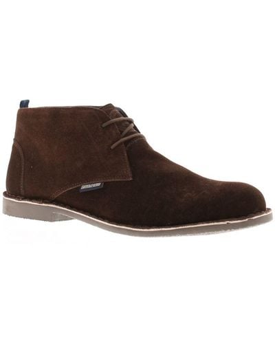 Lambretta Desert Boots Oliver Suede Leather Lace Up - Brown