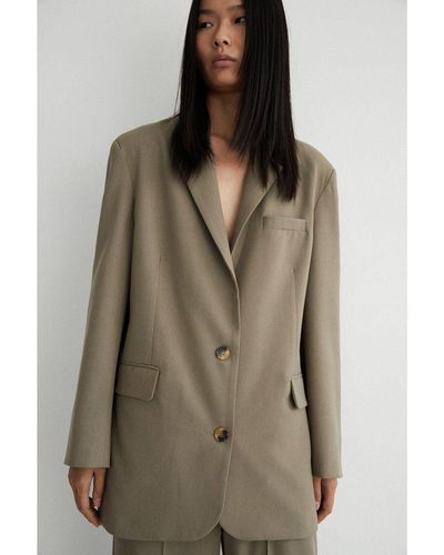 Warehouse Relaxed Oversized Blazer - Brown